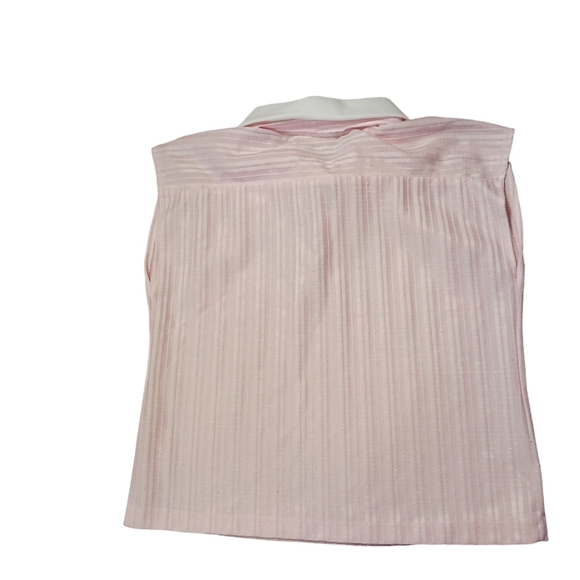 Vintage 60's Miss Claire New York Pink Sleeveless Blouse w/ Tie Sweet Feminine - Picture 2 of 4